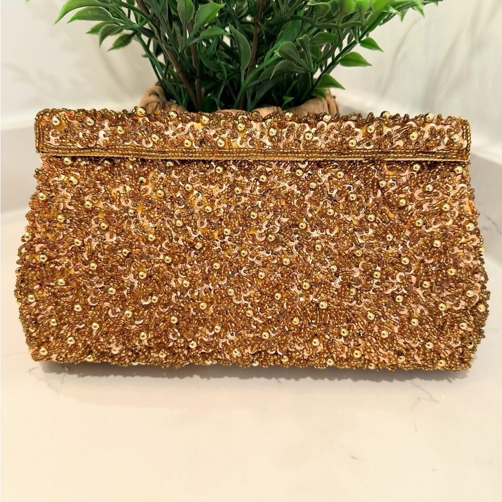 Vintage 1960’s Gold Beaded Sequin Clutch